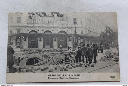 L239, Paris 75, l'orage du 15 juin, éboulement boulevard Haussmann