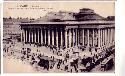 VERITABLE CARTE POSTALE DE PARIS  LA BOURSE