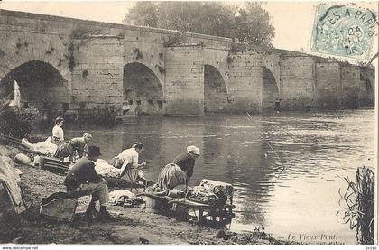 CPA Limay Le Vieux Pont