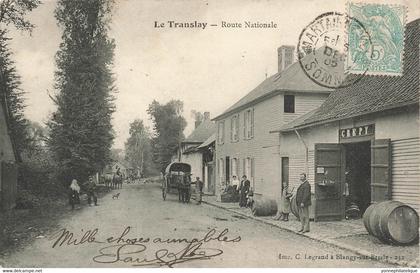 80 - SOMME - LE TRANSLAY - route nationale - Maison CRÉPY - Vins, tonneaux 1905~  superbe - 10805