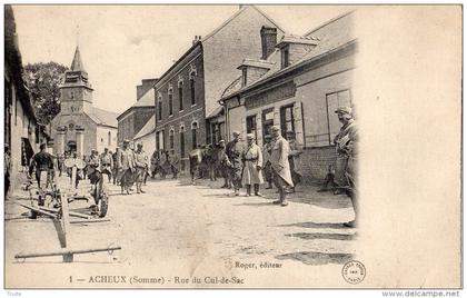 ACHEUX ACHEUX-EN-AMIENOIS RUE DU CUL-DE-SAC TRES NOMBREUX POILUS MATERIEL AGRICOL RARE