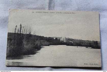 Cpa 1917, Bonnes, château de Touffou, vue prise du pont, Vienne 86