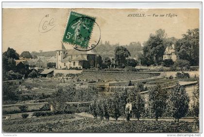 CPA 95 ANDILLY VUE SUR L EGLISE 1908