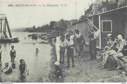 Reproduction CPA - 94 Ablon sur Seine - La Baignade - CPM format CPA - Voir Scans Recto-Verso