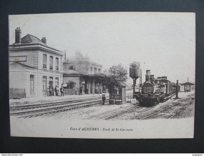 CPA  Achères -  La Gare d'Achères  - Forêt de Saint-Germain - Forêt de St-Germain