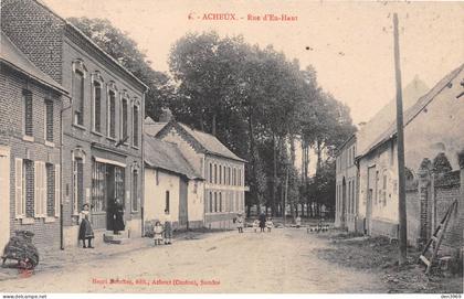 ACHEUX-en-Amienois (Somme) - Rue d'En-Haut - Voyagé 1914 (2 scans)