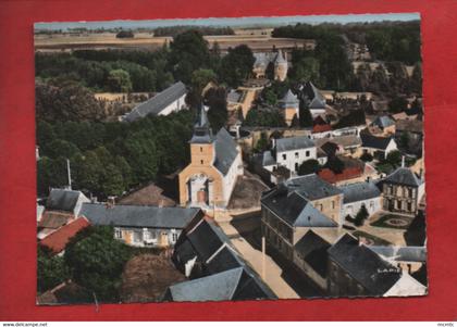 CPSM grand format rétrécit -  En Avion au dessus de... 1.  Acheux en Amienois  -(Somme) - L'église et le Château