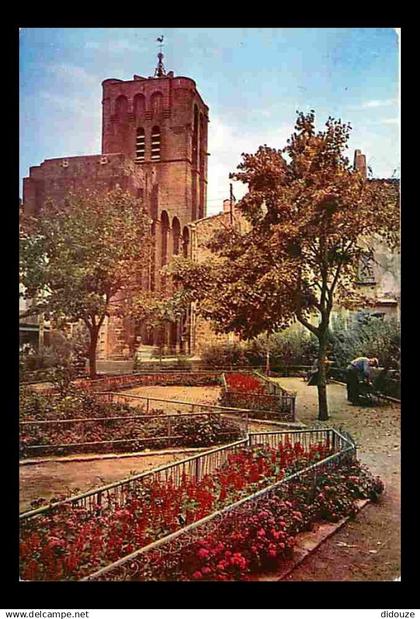 34 - Agde - La cathédrale Saint Etienne - Le jardin - Fleurs - Flamme Postale de Agde - CPM - Voir Scans Recto-Verso