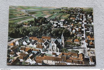 Cpm, Aillant sur Tholon, vue aérienne sur la rue de la Mothe et l'église, Yonne 89