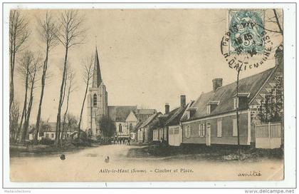 Ailly le Haut Clocher  (80.Somme)  Le clocher et la place
