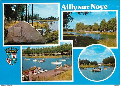 80 - Ailly sur Noye - Le plan d'eau - Multivues - Blasons - CPM - Voir Scans Recto-Verso