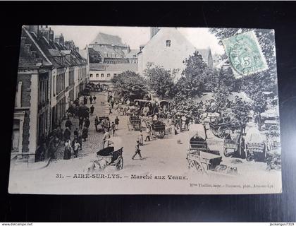 CPA - Aire sur la Lys - Marché aux veaux