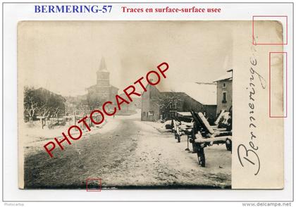 BERMERING-Neige-Carte Photo-allemande-Guerre 14-18-1WK-Frankreich-France-57-