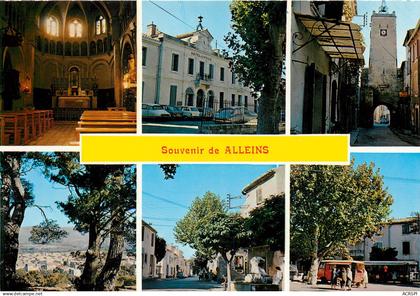 BOUCHES DU RHONE ALLEINS SOUVENIR EGLISE ARBRES HOTEL DE VILLE (scan recto-verso) KEVREN0231