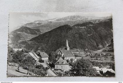 Cpsm, Allemont, l'église et les Grandes Rousses, Isère 38