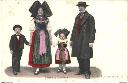 CPA Carte postale France Alsace Costumes Alsaciens début 1900   VM80367