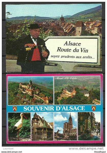 Frankreich France 2 Ansichtskarten ALSACE sent 1995