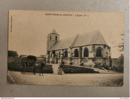 CPA AMIENS 80 - MONTIERES LES AMIENS - l'église