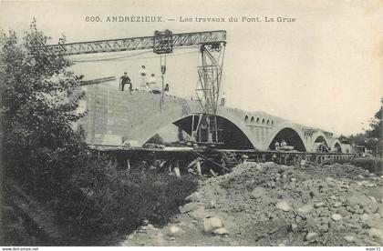 Dép 42 - Andrezieux Boutheon - Les travaux du pont - La Grue - état