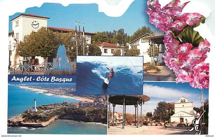 64 - Anglet - Multivues - Surf - Fleurs - CPM - Voir Scans Recto-Verso