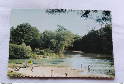 Cpm 1978, Anglure, la plage et la pointe de l'ile, Marne 51