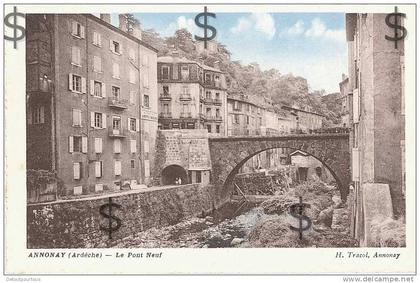 ANNONAY Ardèche 07 : le pont neuf ( Optique lunettes ROCHE + papeterie Générale ( H Tracol Annonay )