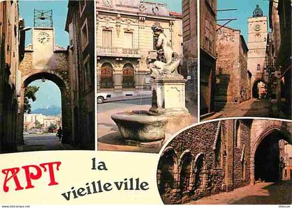 84 - Apt - Multivues - Fontaine - Horloge - CPM - Voir Scans Recto-Verso