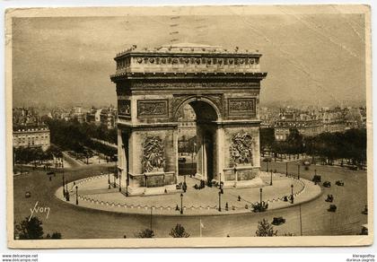 Paris, Arc de Triomphe old postcard travelled 1931 b171212