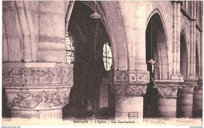 CPA Carte postale France Arcueil L'église Bas reliefs  VM65476