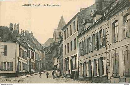 62 - Ardres - La Rue Nationale - Animé - Carte Vierge - CPA - Voir Scans Recto-Verso
