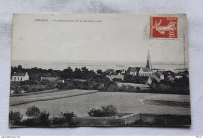 Cpa 1914, Arradon, vue panoramique du bourg, côté Nord, Morbihan 56