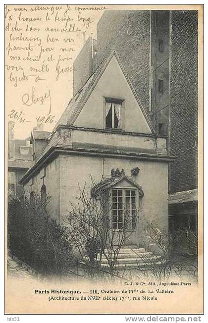 Dép 75 - Paris - Arrondissement 05 - Paris Historique - 116 - Oratoire de Mlle de La Vallière - 17 bis rue Nicole - état