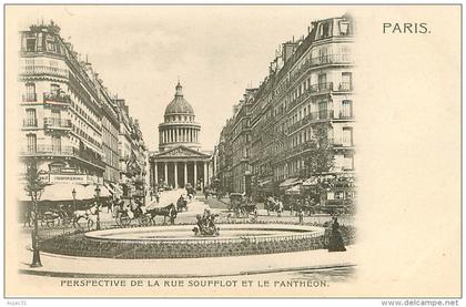 Dép 75 - Paris - Arrondissement 06 - Perspective de la rue Soufflot et le Panthéon - bon état général