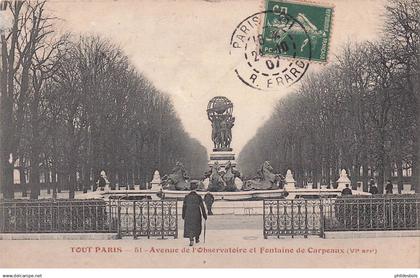 PARIS 06 arrondissement  TOUT PARIS  avenue de l'observatoire et fontaine de Carpeaux