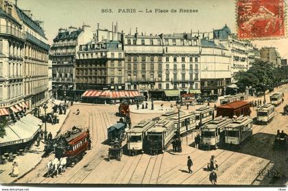 PARIS(6em ARRONDISSEMENT) TRAMWAY(CARTE EN COULEUR)