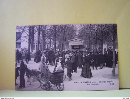 PARIS (08°ARRONDISSEMENT) MARCOPHILIE MILITAIRE. LES VOITURES A CHEVRE. CHAMPS-ELYSEES. LES GUIGNOLS.