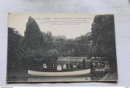 Paris 75, Buttes Chaumont, pont suspendu