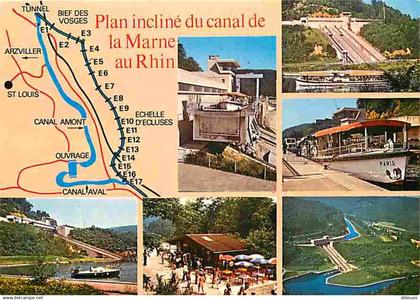 57 - Saint Louis - Arzviller - Le plan incliné transversal - Ascenseur à Bateaux - Multivues - Carte Neuve - CPM - Voir