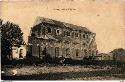 CPA AK AUBY 1921 - L'Église (512468)