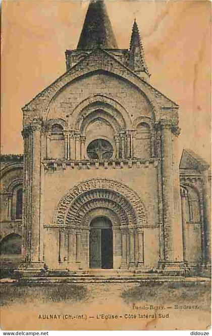 17 - Aulnay - L'Eglise - Etat taches visibles - CPA - Voir Scans Recto-Verso