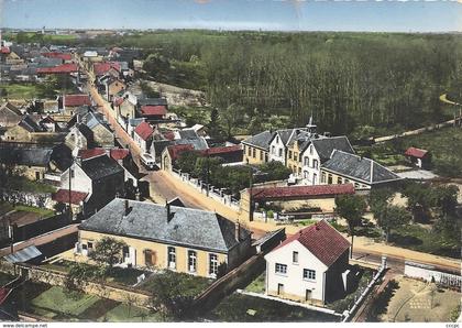 CPSM Aunay-sur-Auneau Les Ecoles et la Mairie vue aérienne