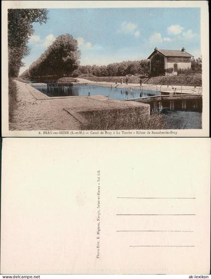 CPA Bray-sur-Seine Canal de Bray 1924