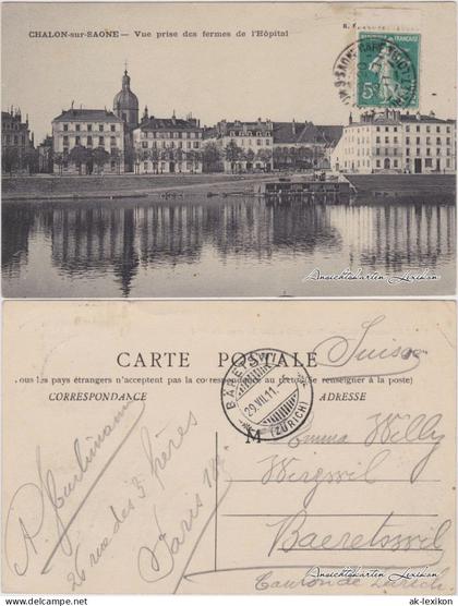 CPA Chalon-sur-Saone Chalon-sur-Saône Blick auf die Stadt 1911