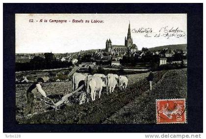 62- A la campagne - Boeufs au Labour. AUTUN