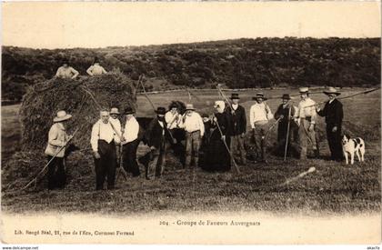 CPA Auvergne - Groupe de faneurs (72849)