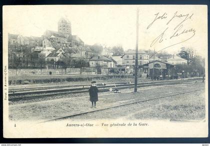 cpa du 95  Auvers sur Oise -- vue générale de  la Gare    JA22-07