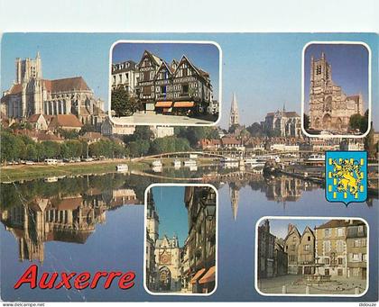 89 - Auxerre - Multivues - Blasons - Flamme Postale de Auxerre - CPM - Voir Scans Recto-Verso