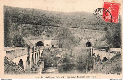 FRANCE - Saint Moré (Yonne) - vue sur les deux Tunnels - Côté Nord - ponts - barrages - Carte Postale Ancienne