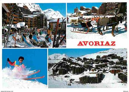74 - Avoriaz - Multivues - Ski - Chevaux - Traineau - Hiver - Neige - CPM - Voir Scans Recto-Verso