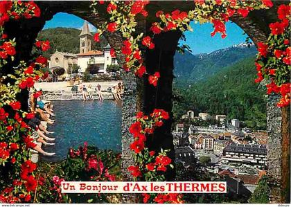 09 - Ax les Thermes - Multivues - Fleurs - Flamme Postale de Ax les Thermes - CPM - Voir Scans Recto-Verso